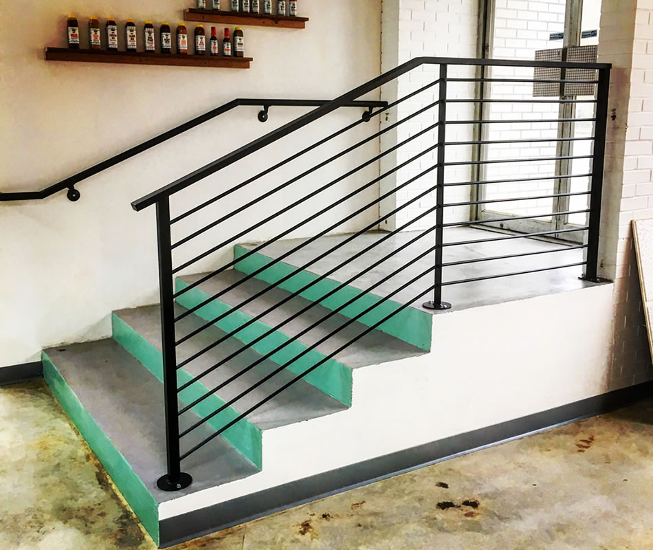 Custom metal stair rail by K Riley Designs : krileydesigns.com