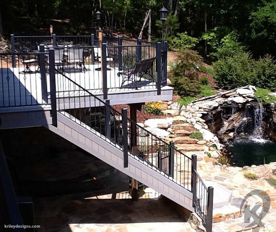 Custom outdoor spiral staircase and railings by K Riley Designs : krileydesigns.com